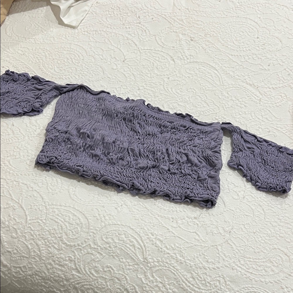 Fashion Nova Purple Off-Shoulder Crop Top